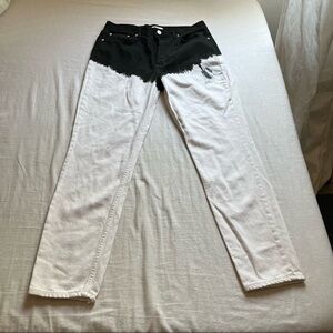 GRLFRND Karolina bleach dip dye colorblock jeans